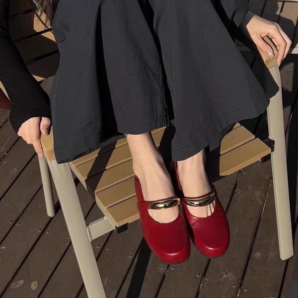 Fashion Retro Woman Shoes Round Toe Modis Female Footwear 2025 Comfortable Dress Flat Mary Janes Korean Shoes Round Toe Female Footwear