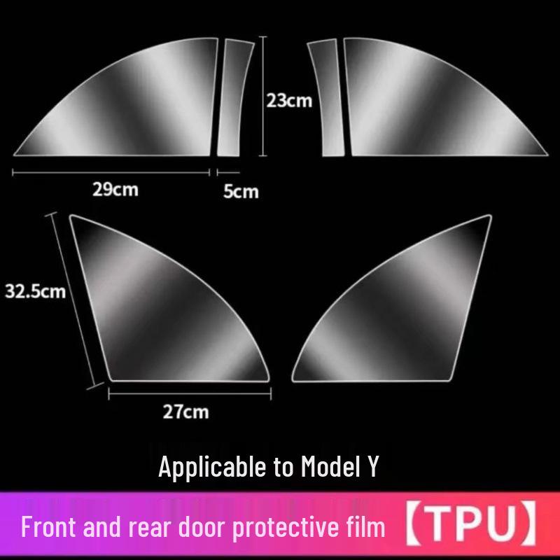 Tesla Model 3/Y Rear Door TPU Protection Film (Triangle Paint Surface)
