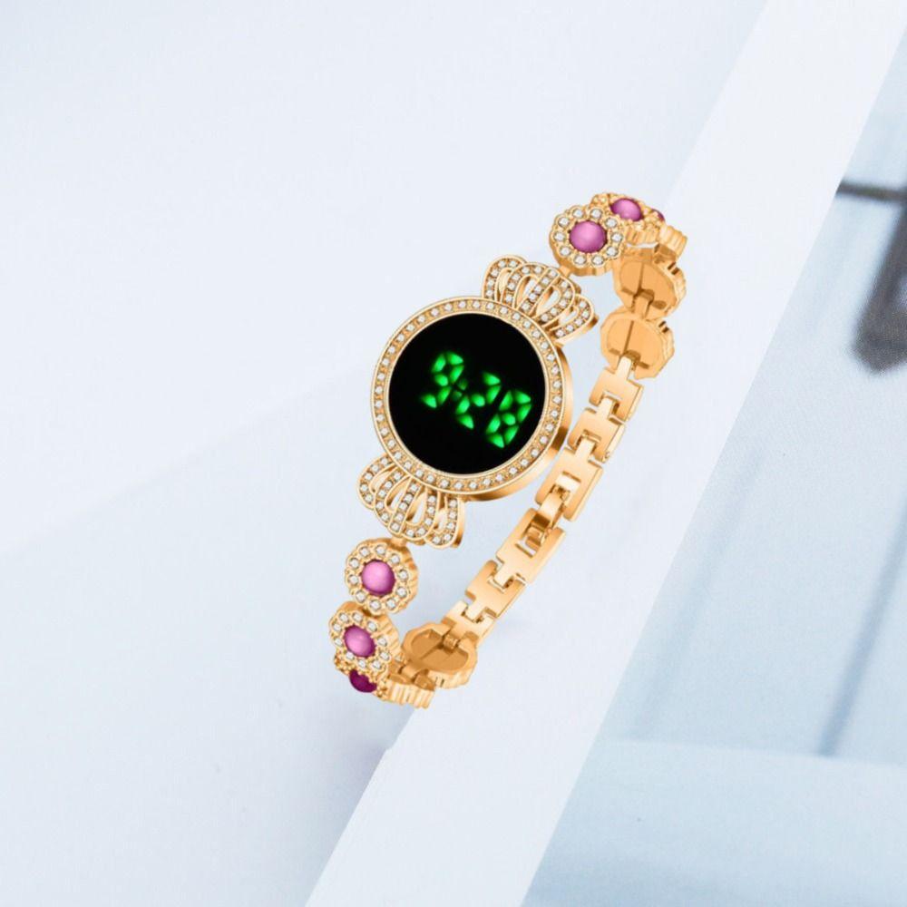 Elegant Touch Digital Wrist Watches Retro Rhinestone Wristwatch Women's Electronic Watch  Female