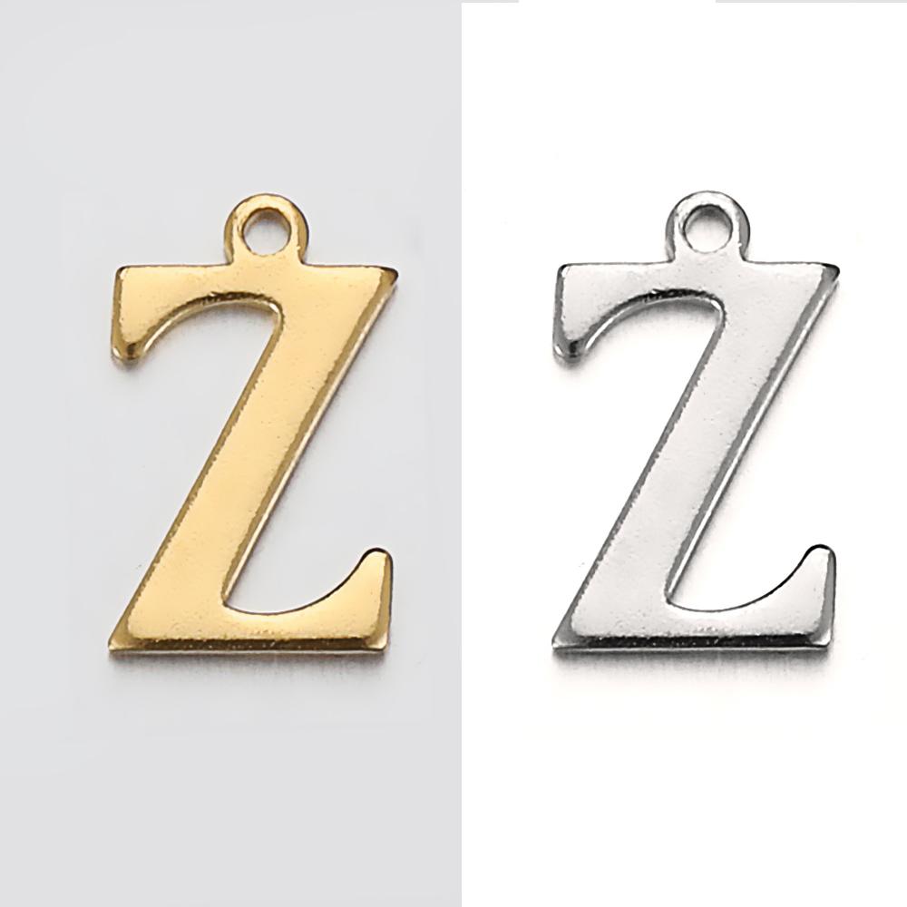 20pcs Stainless Steel Gold Letter Charm Initial Charms Alphabet Beads Pendants Assorted for Bracelet Necklace Jewelry Making DIY