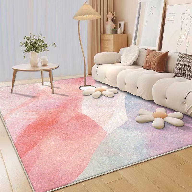 Tapetes Rosa de Luxo Nórdico Decoração de Sala de Estar Casa Tapete Simples Quarto de Menina Moderna Tapete Macio de Chão Quarto Cabeceira Tapetes Grandes
