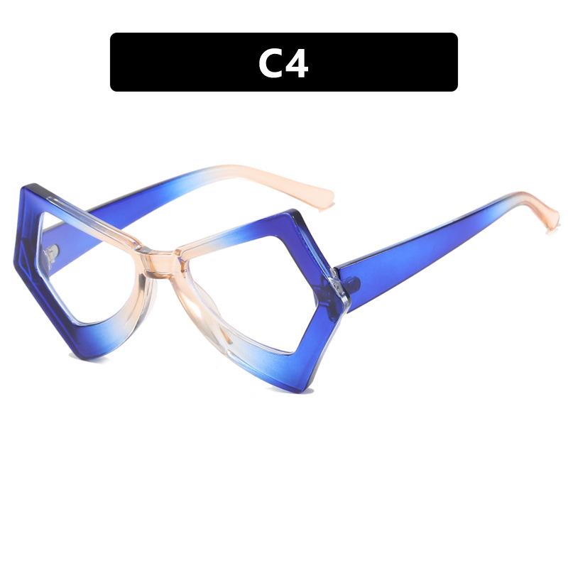 2023 Trendy Cat Eye Anti-Blue Light Butterfly Glasses with Irregular Large Frame