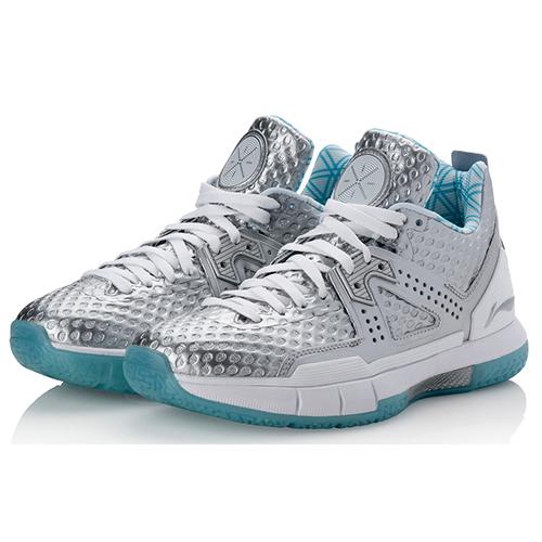 Li Ning WOW 5 Way Of Wade 5 Comfortable Non slip Lightweight Low top Basketball Shoes Men's Silver White ABAL047-35