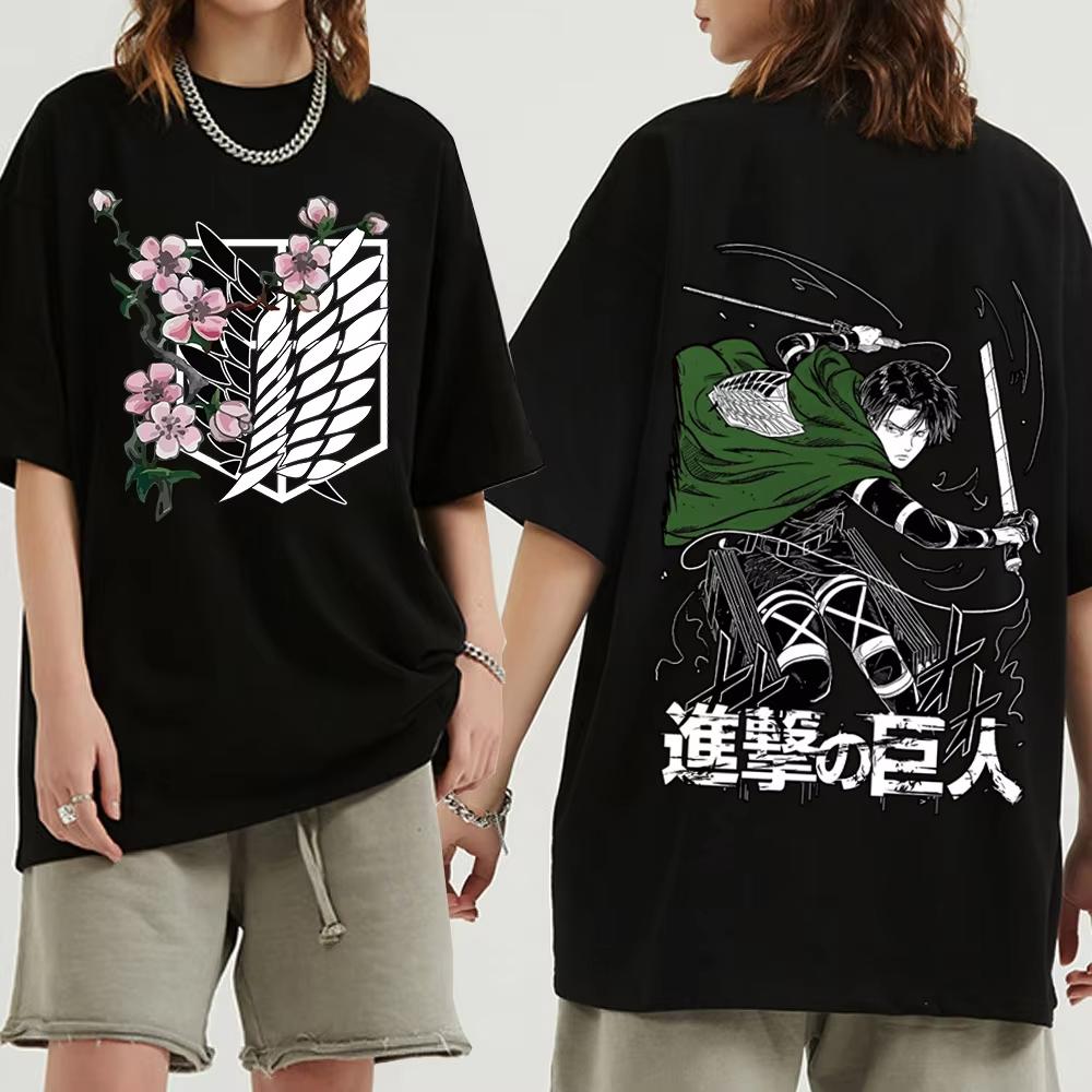 2025 Japanese Anime Attack On Titan-Levi T-Shirts Y2k Women Summer Casual O-Neck Short Sleeve Unisex Shirts