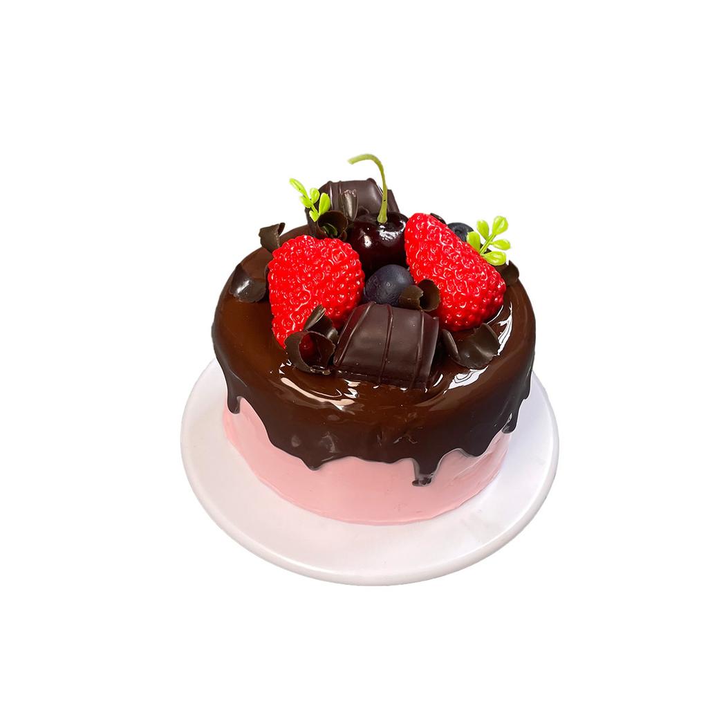 4Inch Simulation Birthday Cake Fake Dessert Model Baking Window Display Samples Photo Props, for Wedding Birthday Table Decor