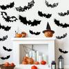 12pcs Black Bat Wall Sticker Realistic Spooky Bat Decal Art Decals 3D Bats Sticker  Indoor