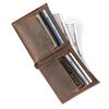 2025 Men's RFID Blocking Bifold Wallet Full-Grain Cowhide Leather Multi-Card Slots & Coin Pocket for Business/Daily/Travel