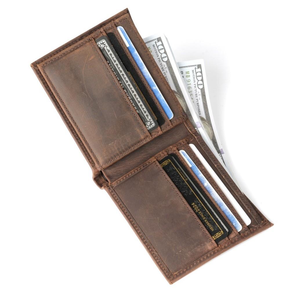 

2025 Men s RFID Blocking Bifold Wallet Full-Grain Cowhide Leather Multi-Card Slots & Coin Pocket for Business/Daily/Travel