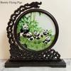 1pc, Su Embroidery Ornaments, Chinese Embroidery Crafts, Double Sided Embroidered Ornament, Solid Wood Desktop Decoration