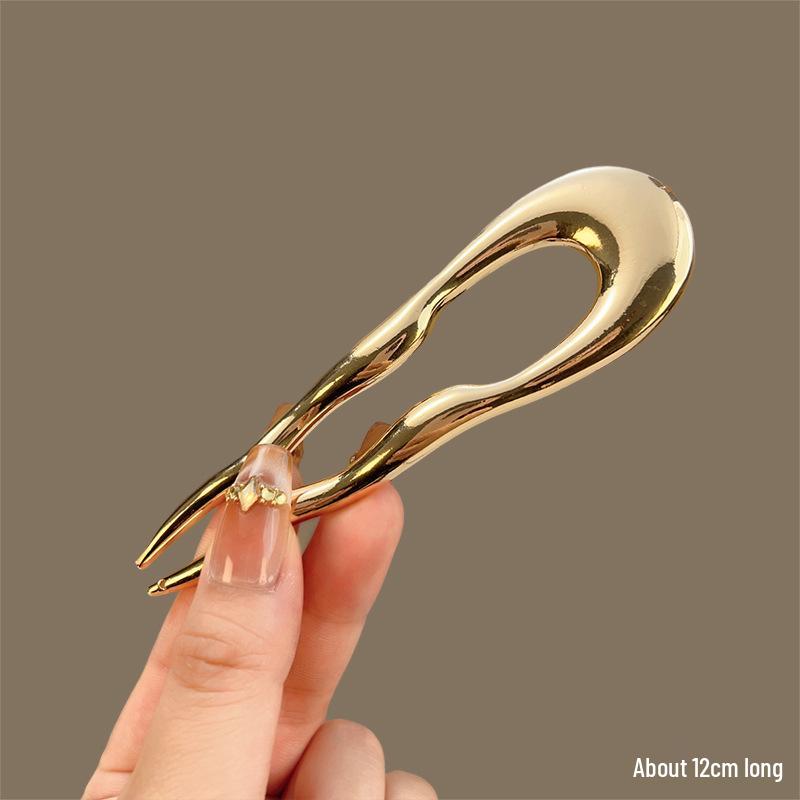 Elegant Pearl U-shaped Hairpin for Women - New Chinese Style Updo Accessory 2025