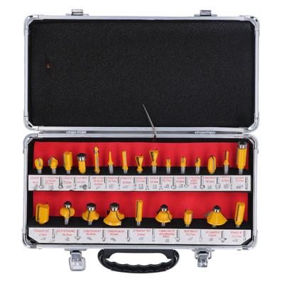 24 Pieces Router Bit Set 8mm Shank Woodworking Milling Cutter Kit Wood Trimming Grooving Chamfering