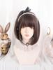 Sizuuenn Full Short Full Cold Brown Small Heat Resistant High Temperature Hair Cosplay Dedicated For School Cultural Daily Use Women's Wig, Bob,