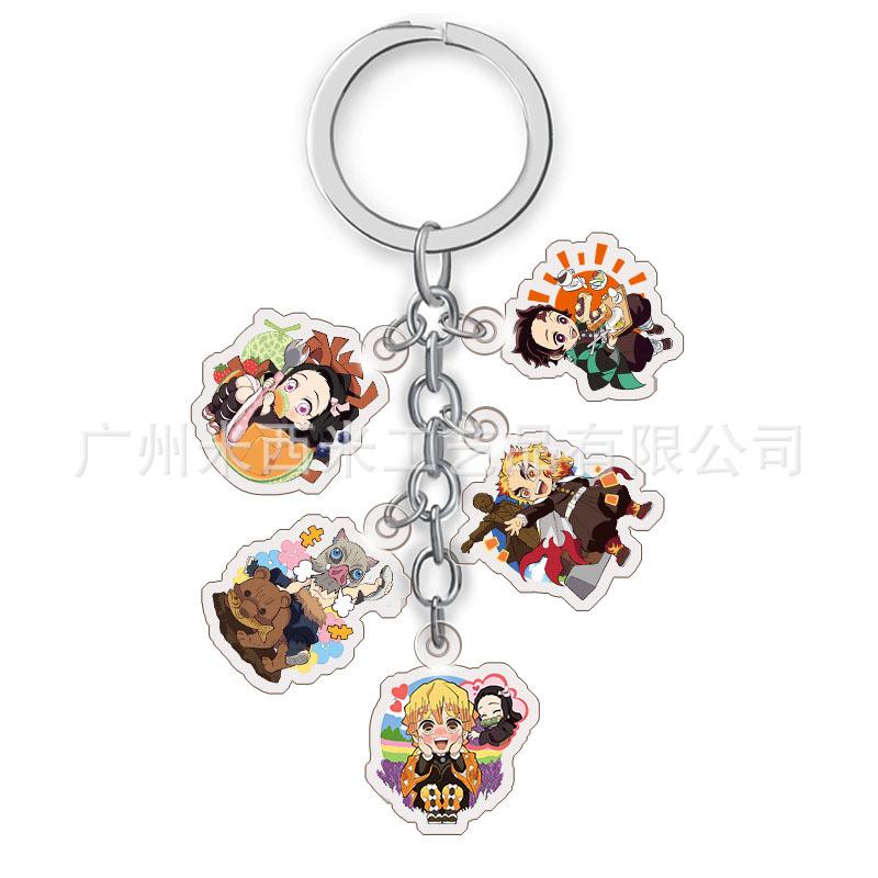 Anime Demon Slayer Acrylic Keychain Transparent Charm Manufacturer Direct Supply Multiple Styles Bulk Custom Beautiful Design