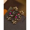 Vintage Studded Candy Earrings With A Temperament Versatile Personality Adorned Colorful Zircon