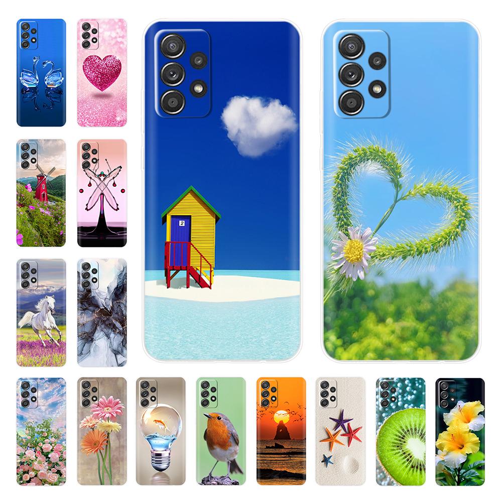 Für Samsung A52S 5G Hülle Niedliche Maus Blume Bemaltes Cover Klare Silikon Handyhülle Für Samsung Galaxy A52 A 52 52S 5G Weiche Taschen
