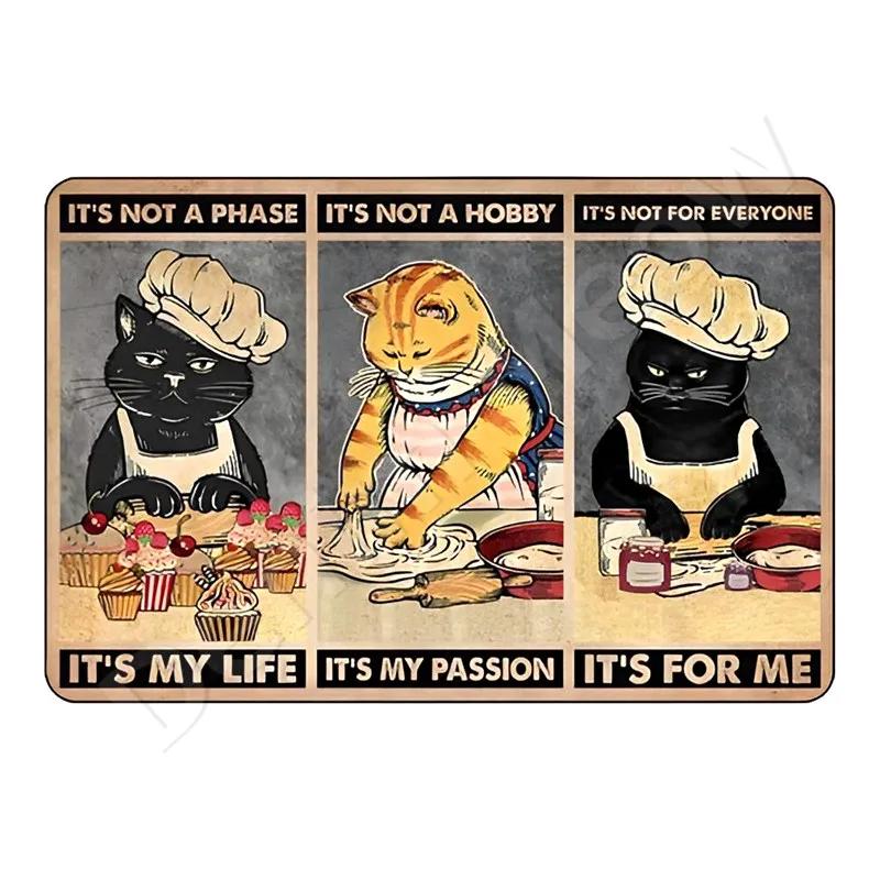 Funny Bathroom Quote Metal Tin Sign, Black Cat, Wash Your Paws, Poster for Home, Bathroom, Cafe, Wall Decor, Gift for Women