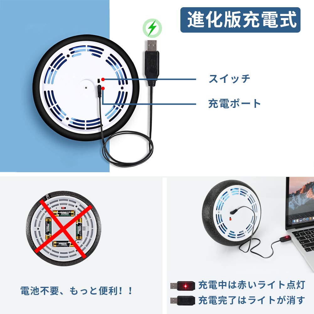 Flycreat Air Soccer Soccer Disc with LED Indoor Full Training Pneumatic Suspension Air Multiplayer Decompression Birthday Gift USB Port and Two Soccer