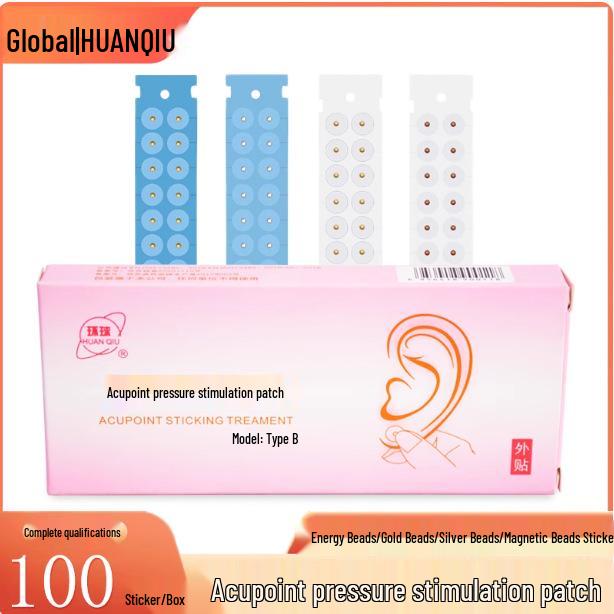 Global Brand Magnetic Ear Acupoint Stimulation Patch with Gold & Silver Beads