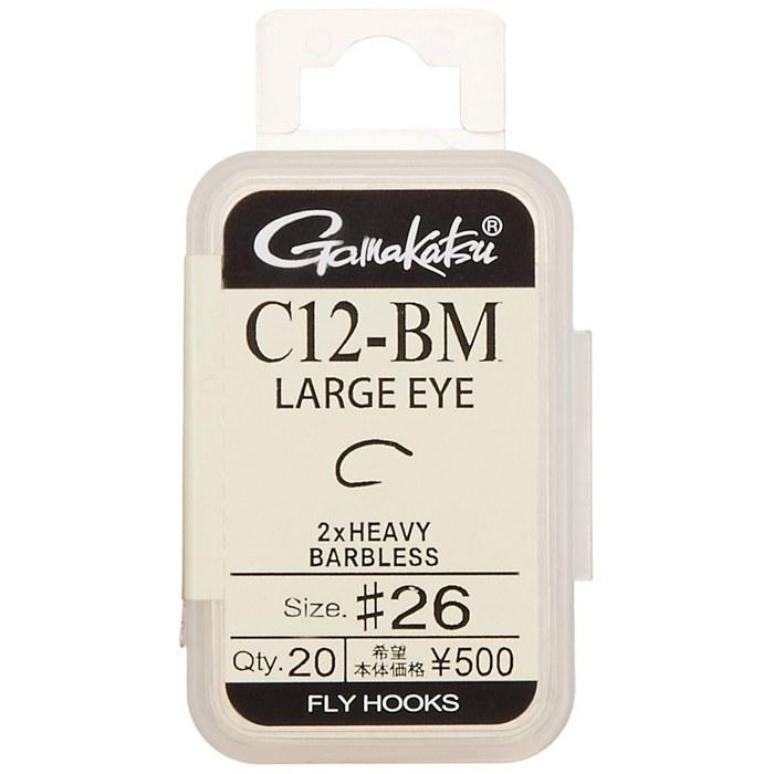 Gamakatsu Fly Hook C12-BM Large Eye 26 20pcs NS Black 2/0