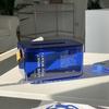 Decorative Transparent Blue Portable Tissue Box