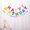 Pre-Strung Happy Birthday Banner Reusable Felt HAPPY BIRTHDAY Garland Colorful Rainbow