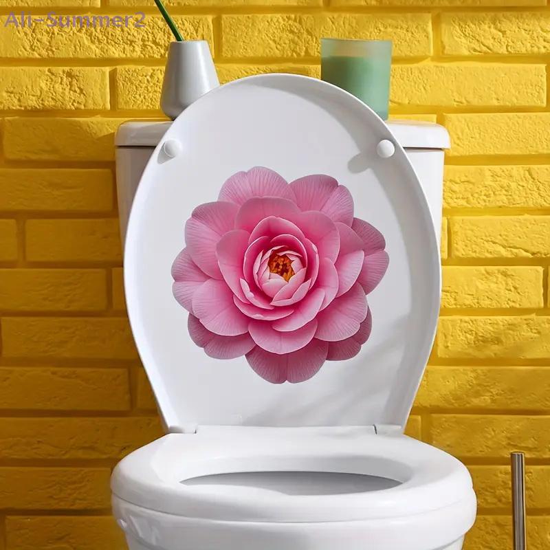 {MX} NEW Luminous Self-Adhesive Toilet Sticker Lotus Rose Toilet Seat Cover PVC Waterproof Decals Home Wall Decor
