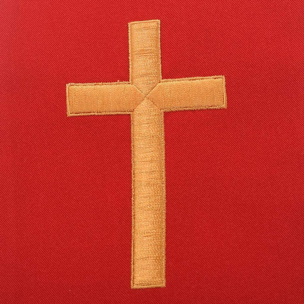 Church Clergy Pastor Cross Embroidered Stole [BLESSUME] (Red 1)