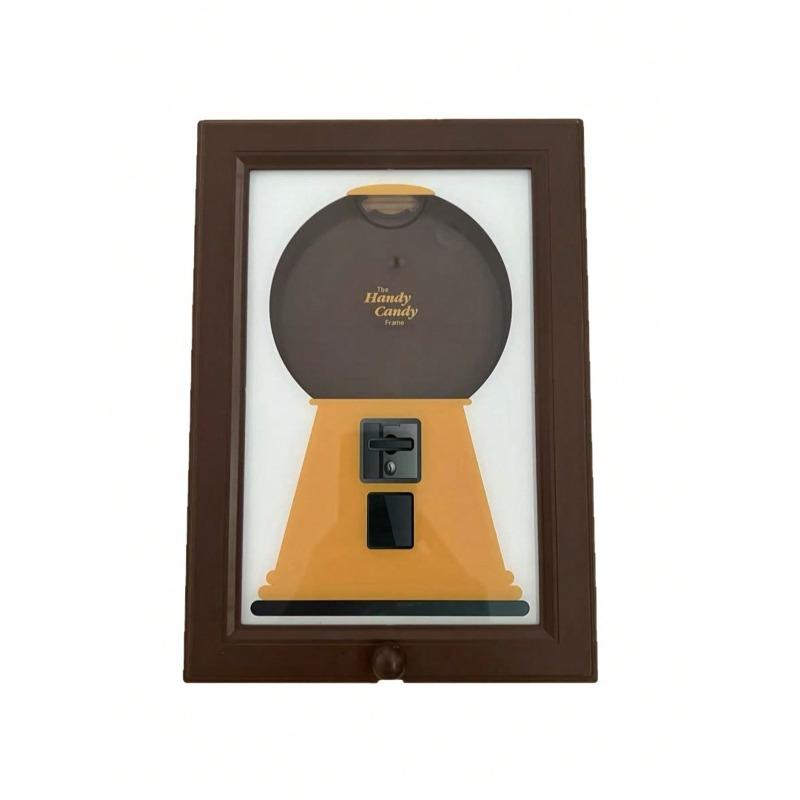 Wall Mounted Square Photo Frame - Multi-Purpose Display Stand With Candy Dispenser - Photo Frame And Candy/Nuts/Pet Treats Holder - Home Decor Accen