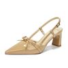 Popular summer pointed head thick heel foreign style women's shoes French temperament high heel fashion single shoes workplace versatile high heels