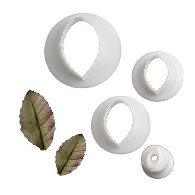 4ks Sada vykrajovátek na listy růží Plastová DIY Sugarcraft Polymerová hlína Modelovací těsto Snadné vyjímání