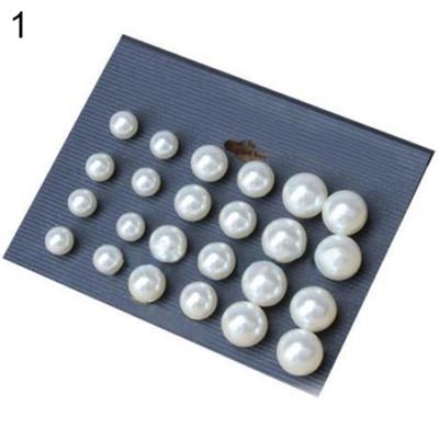 12 Paar Damen-Ohrstecker, elegante weiße Kunstperlen, Party-Schmuck
