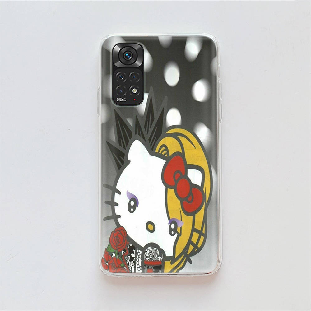 KT74 Yoshikitty Sanrio Hülle für Samsung A04 A14 A23 A34 A54 M23 M33 M52 M53 Realme 10 9 C30S C35 C55 VIVO Y02S Y21 Y33S Y51 X80 Pro Klare Abdeckung