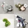 Soft Coral Fleece Jungle Animal Fridge Magnet Collection Realistic Plush Bear And Elephant