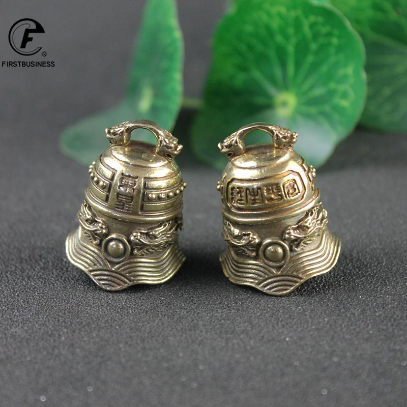Copper Donghuang Bell Head Bell Small Ornaments Desk Feng Shui Decorations Retro Brass Keychain Pendants Home Decor Living Room