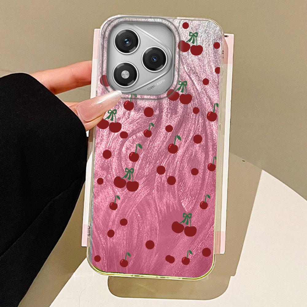 

Летний милый красный чехол для телефона с круглым горошком и вишней для Honor 400 200 Pro Magic7 6 5 Lite X9a X9c X8b X8a X8c X7c Силиконовый чехол из ТПУ Honor Magic5 Lite белый