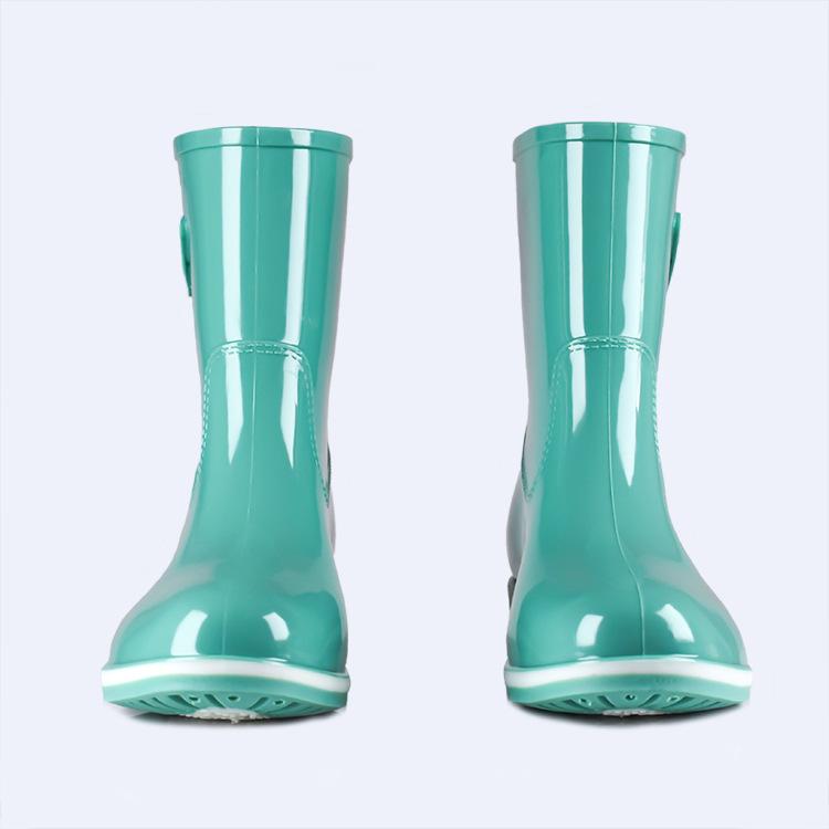 Fashion Women's Low-tube Rain Boots, Water Shoes, Thick Warm Rain Boots
