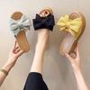 Women's Summer New Wedges Bow Outdoor Slippers Thick Sole Non Slip Lightweight Home Slippers Outdoor High Heel Slippers Sandals