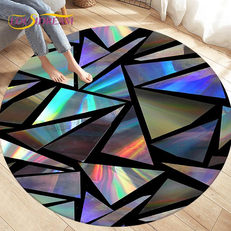 Tappeto per area illusione visiva geometrica astratta 3D Tappeto grande, rotondo per soggiorno, camera da letto, divano, decorazione, tappetino antiscivolo