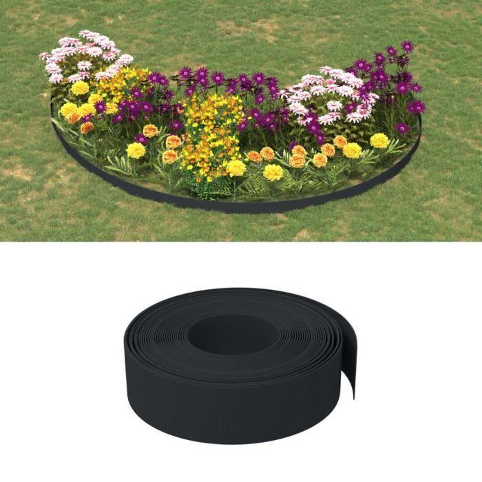 VidaXL Bordures de jardin 4 pcs noir 10 m 15 cm polyéthylène 3155446