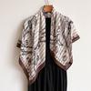 Light Luxury Retro Large Square Scarf Cotton and Linen Feeling Simulation Silk Versatile Herringbone Velvet Shawl Scarf Printed Headscarf Scarf