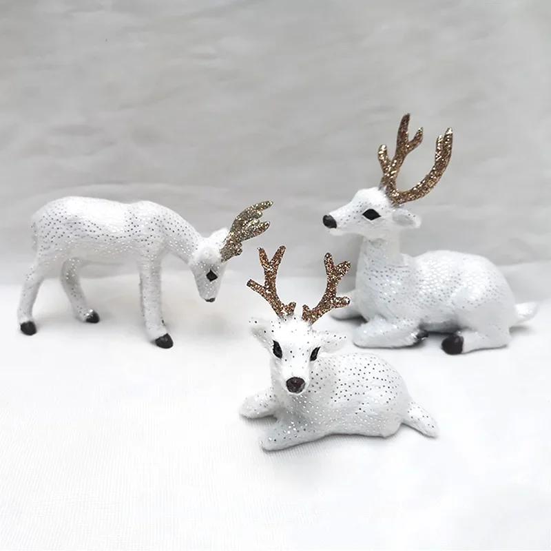 Christmas Reindeer Ornament Simulated Animals Sika Deer Christmas Reindeer Gifts Deer Elk Christmas Deer Decorations Plush Doll