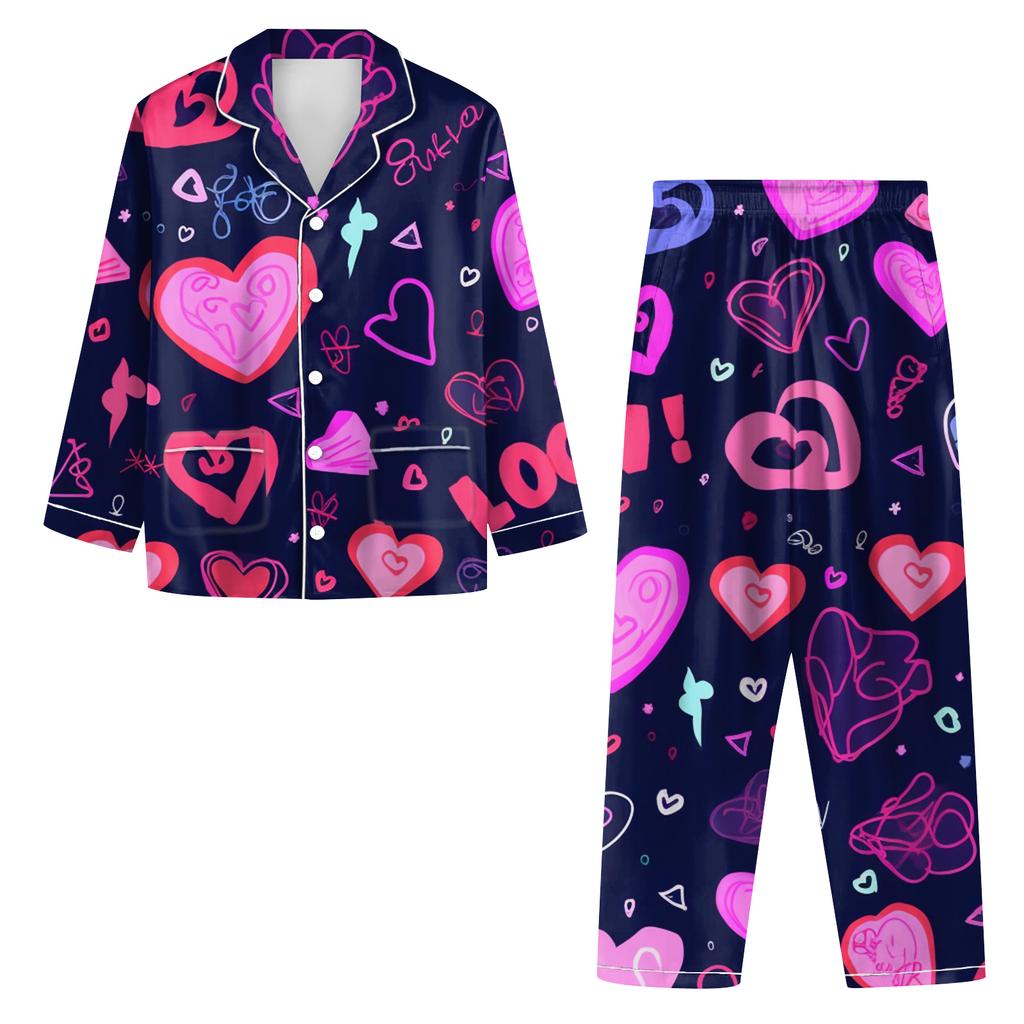 Damen Langarm lange Hose Freizeit-Hausanzug