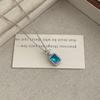 Sea Blue Topaz Necklace Female French Medieval Celebrity Style Light Luxury Square Blue Diamond Perfume Bottle Pendant Collarbone Chain