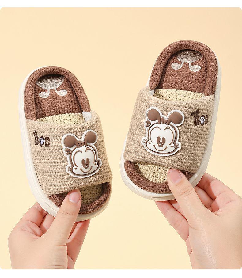 Babu Dou Kids' Cotton Linen Slippers - All-Season Indoor Footwear for Boys & Girls
