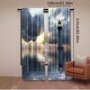 2Pcs Lighthouse Curtains Lighthouse Dark Clouds Reflection On Atlantic Weather Shadow For Bedroom Living Room And Dining Room B