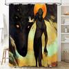 Gothic Dark Fantasy Shower Curtain Horror Demon Angel Wing Print Bathroom Decor Spooky Halloween Themed Backdrop Wall Tapestry