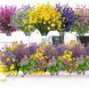 20 Bundles Artificial Flowers Outdoor UV Resistant No Fade Fake Plants Faux Plastic Shrubs for Garden Patio Porch Window Box Home Wedding Farmhouse