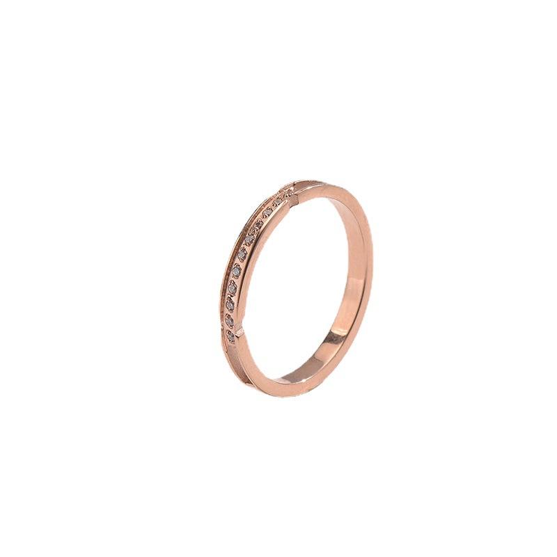 Korean Version of Titanium Steel Ring for Women Ins Simple Index Finger Light Luxury Ring Trend Jewelry