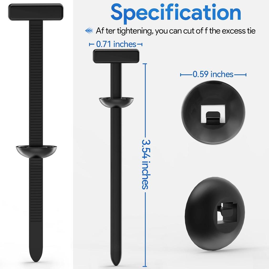 Automotive Zpper Clips - Nylon Universal Cable Tie Buckle for Car Panel Retainer Clips - 20 PCS Screw Replacement Zip Ties