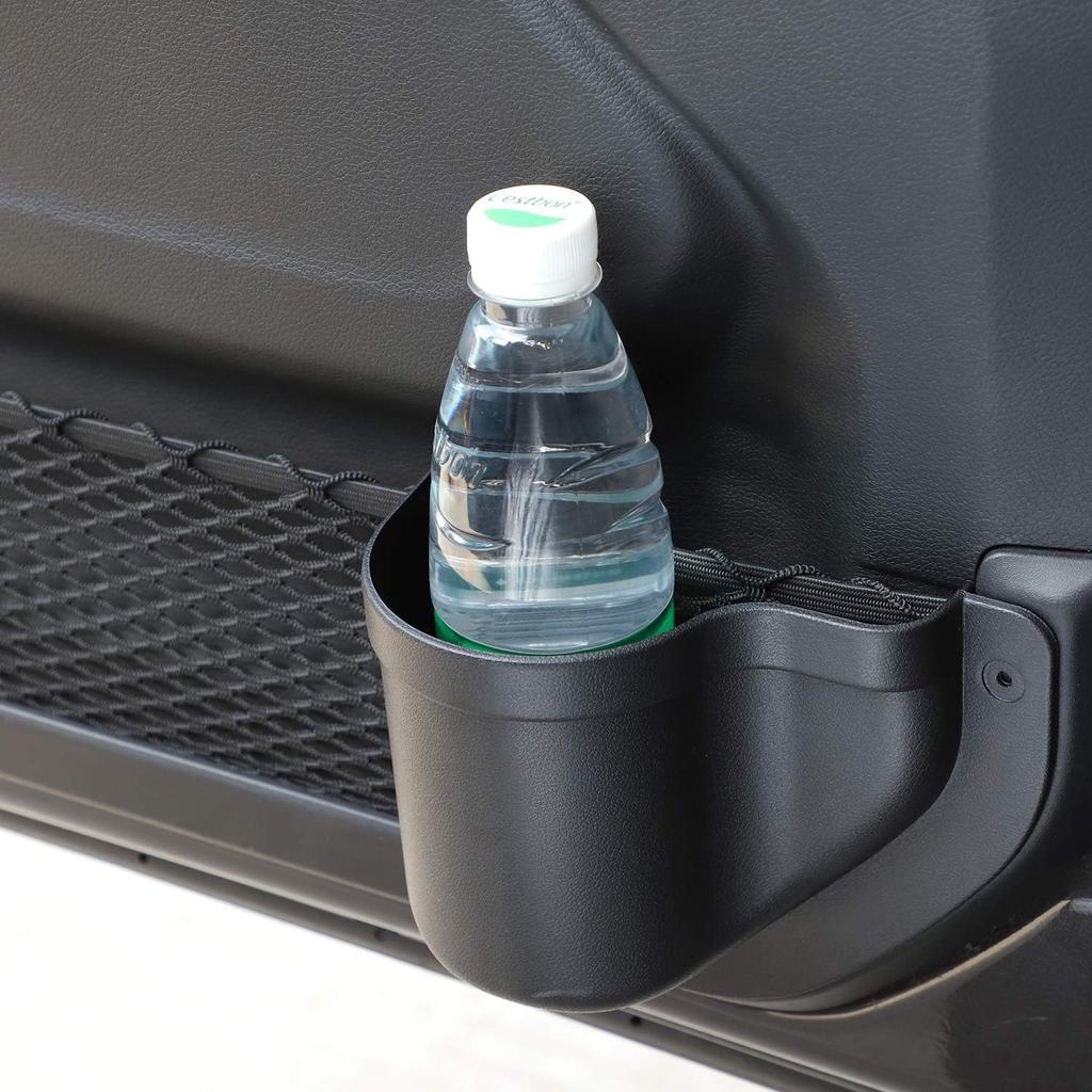 JeCar Door Pocket Front Door Storage Box Door Cup Holder Interior Accessories Compatible With Jeep Wrangler 2018- JL JLU 2/4-Door, Black
